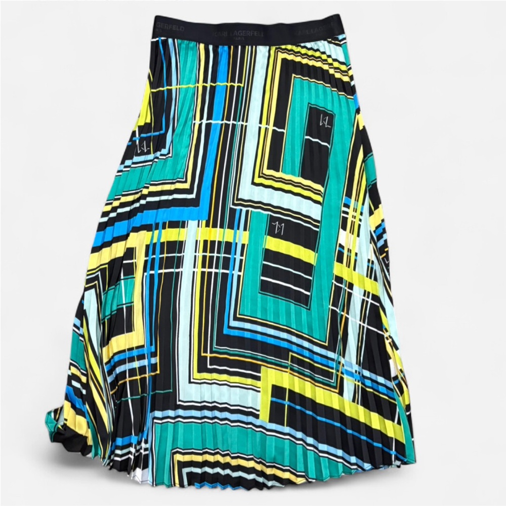 Karl Lagerfeld Multicolor Geometric A-Line Skirt